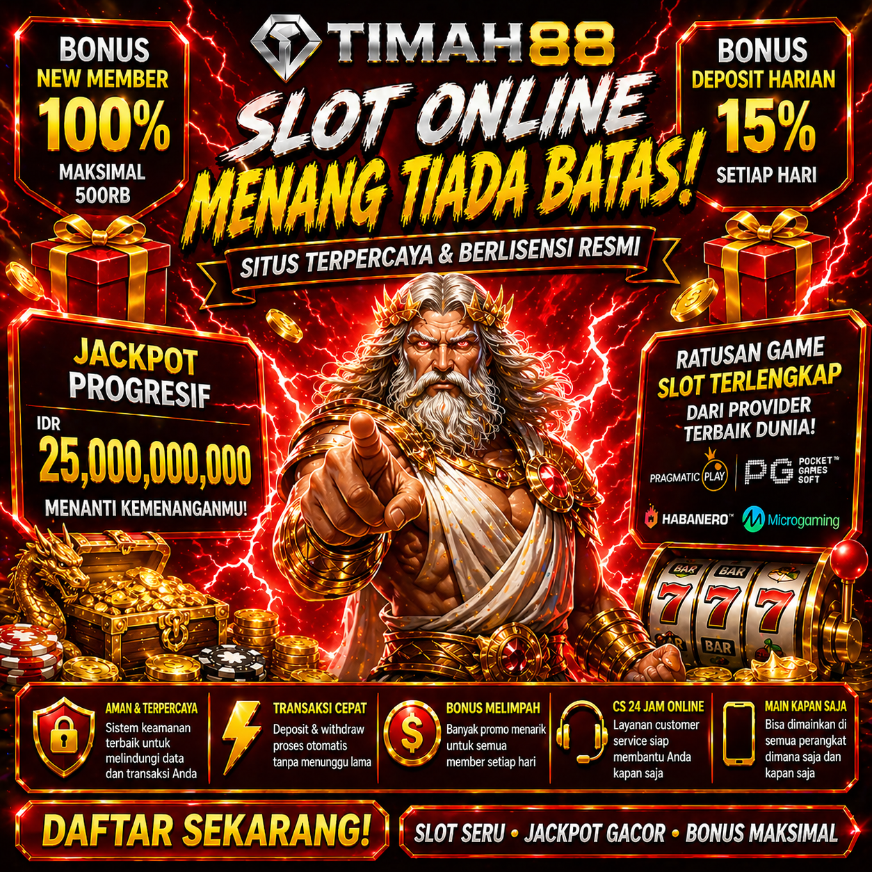 TIMAH88 Situs Slot Online Terpercaya Bonus Besar dan Peluang Menang Maksimal