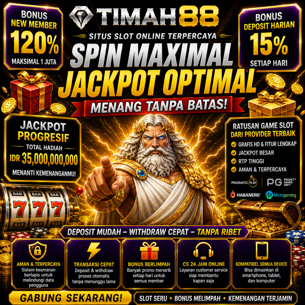 Slot Online Seru dengan Peluang Jackpot Besar di TIMAH88