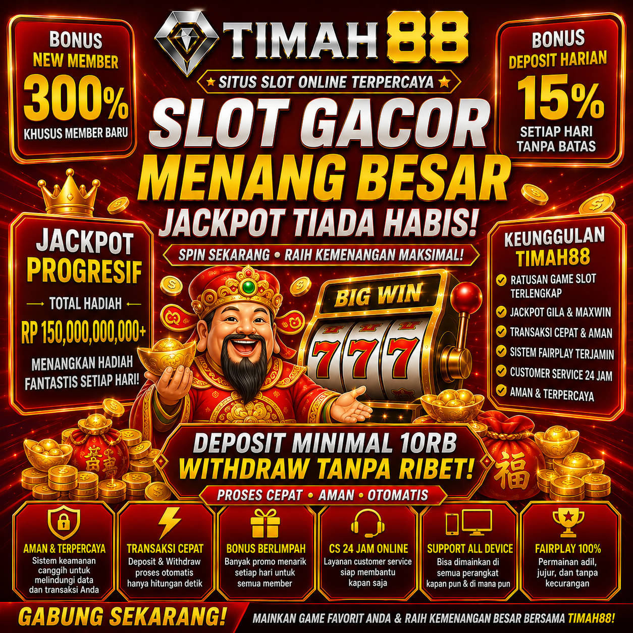 TIMAH88 Slot Gacor Terpercaya dengan Peluang Jackpot Besar